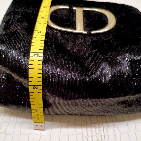 Brand New Dior Black Velour Sequin Cosmetic Bag with Gold Accents GWP - Picture 10 of 10